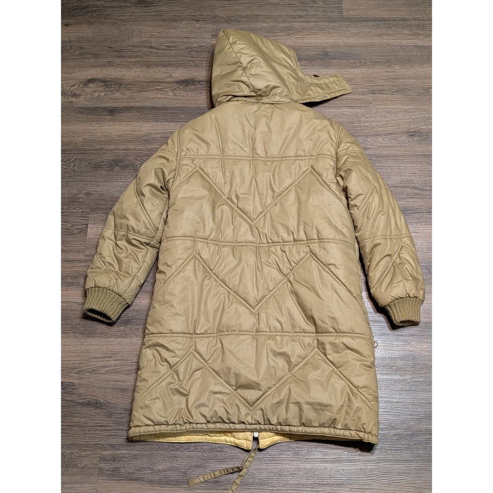 VTG Aspen Park by Aspen Quilted Lined Hooded Winter Parka Jacket Tan Size L - Picture 5 of 7